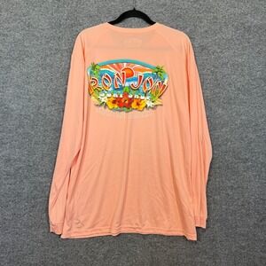 Ron Jon Surf Shop Shirt Mens XL Orange Long Sleeve UPF 50 Performance Stretch